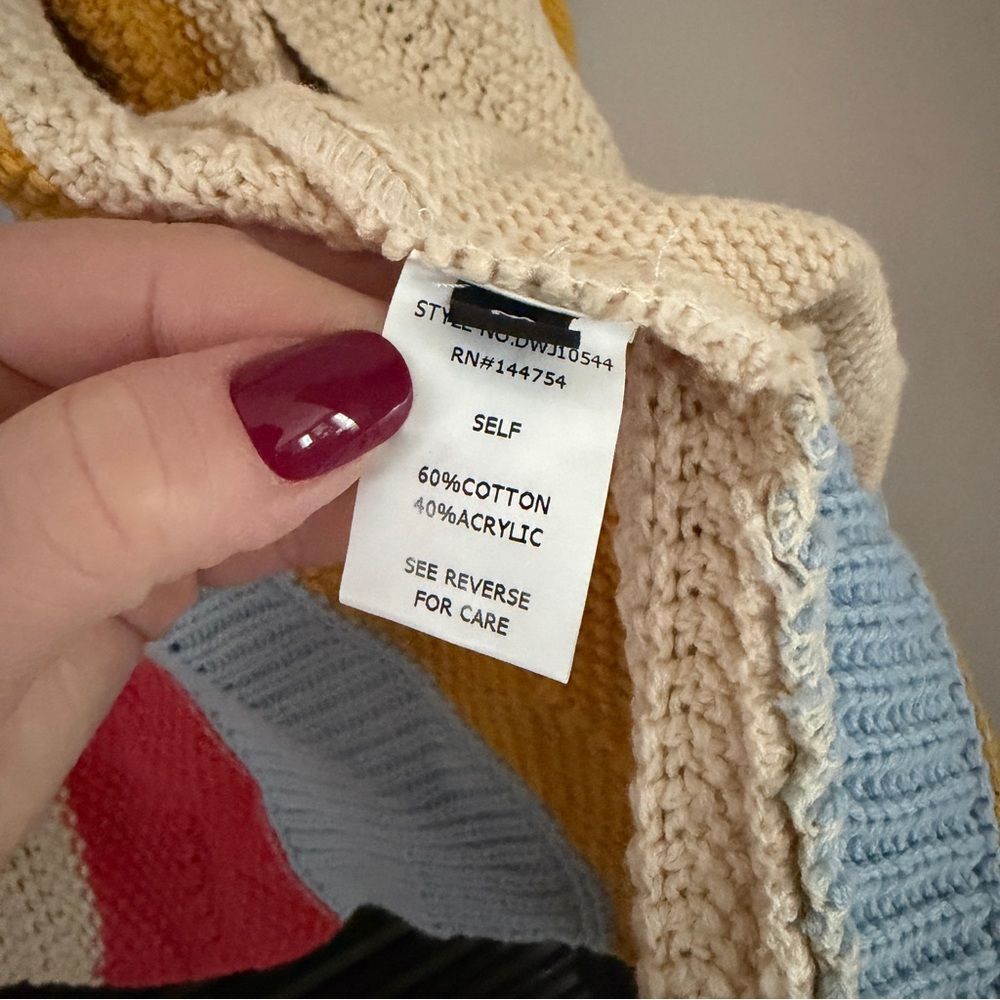 Judith March Colorful Striped Knit Sweater Cardigan Women’s Size M - Picture 5 of 10